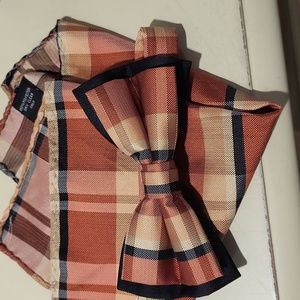 Stylish bow tie pocket square combo